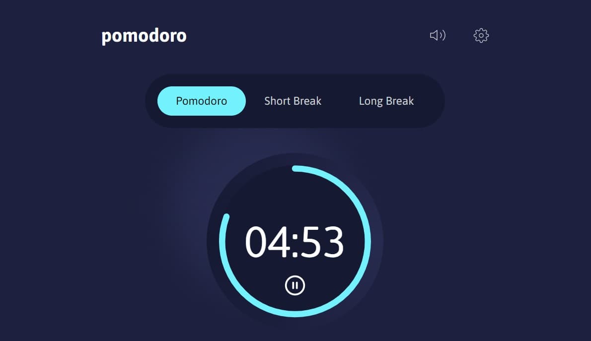 Screenshot of Pomodoro App